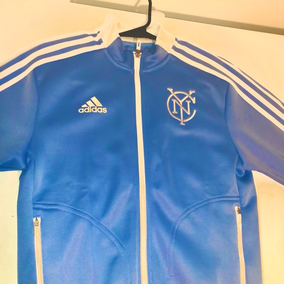 Adidas mens sky blue zip up sweater - Picture 1 of 3
